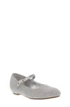 Nina Kids' Zellia-t Toddler And Little And Big Girls Maryjane In Silver-tone Satin