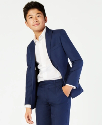 Calvin Klein Kids' Big Boys Husky Stretch Suit Jacket In Blue