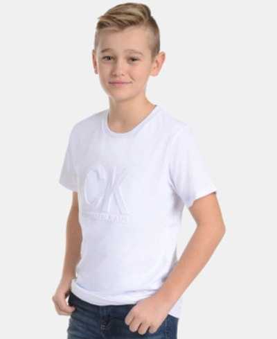 Calvin Klein Kids' Big Boys Graphic-print Cotton T-shirt In White