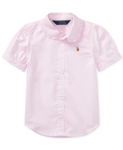 Polo Ralph Lauren Kids' Toddler Girls Pink Pony Tie-dye Mesh Polo Shirt In Space Dye