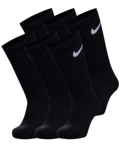 Nike Kids' Little Boys 6-pk. Performance Crew Socks In Black