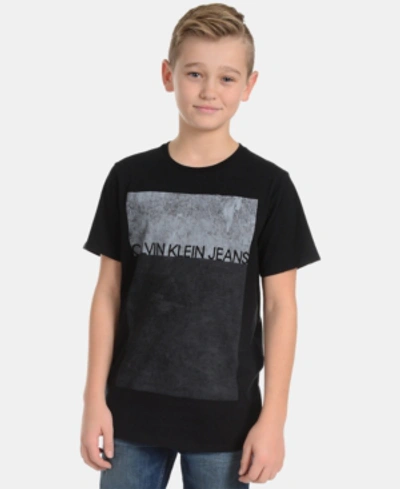 Calvin Klein Kids' Big Boys Graphic-print Cotton T-shirt In Black