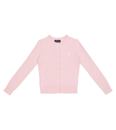 Polo Ralph Lauren Kids' Little Girls Cable-knit Cotton Cardigan In Pink