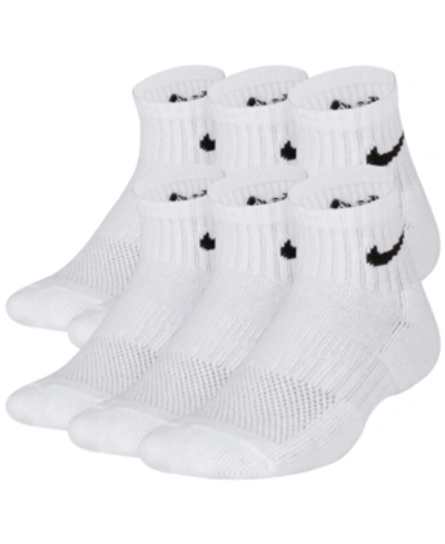 Nike Everyday Kids' Cushioned Ankle Socks (6 Pairs) In White