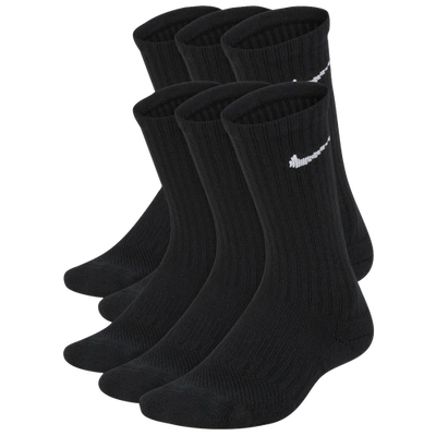 Nike Kids' 6-pk. Cushioned Crew Socks, Big Boys In Black/white