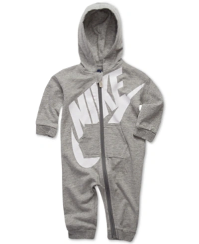 Nike Baby Boys And Girls Play All Day Hooded Coverall In Dark Grey Heather