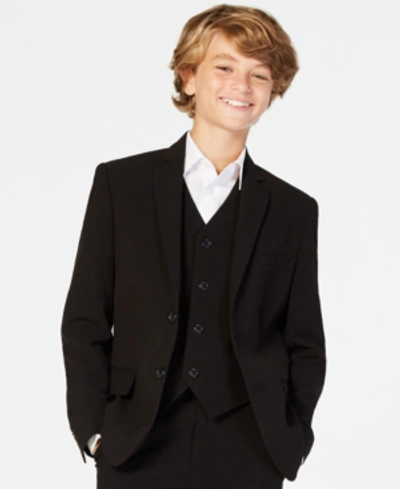 Calvin Klein Kids' Big Boys Slim Fit Stretch Suit Jacket In Black