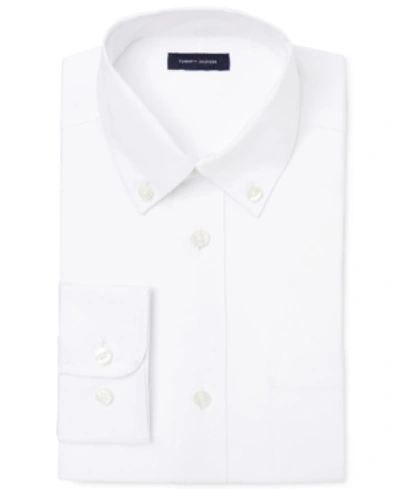 Tommy Hilfiger Kids' Big Boys Front Pocket Pinpoint Oxford Shirt In White