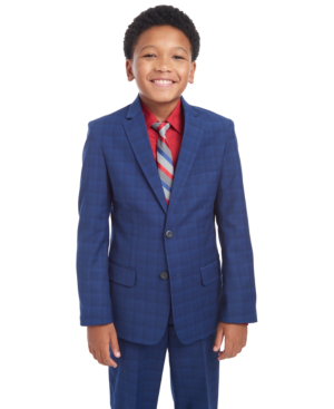 tommy hilfiger blue plaid suit