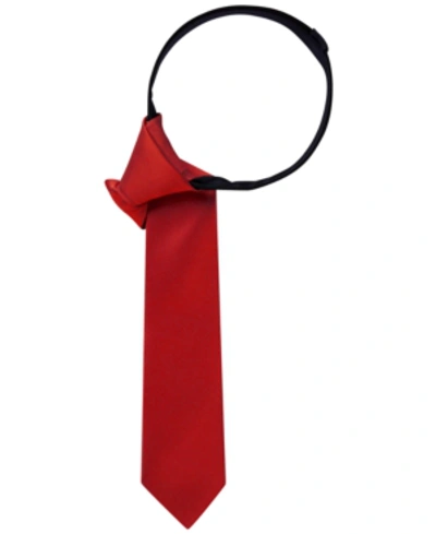 Tommy Hilfiger Kids' Big Boys Solid-hue Twill Zipper Tie In Red