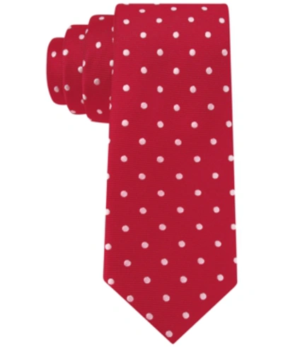 Tommy Hilfiger Kids' Big Boys All-over Subtle Dot Pattern Tie In Red