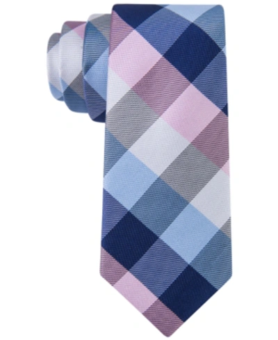 Tommy Hilfiger Kids' Big Boys All-over Buffalo Grid Pattern Tie In Pink