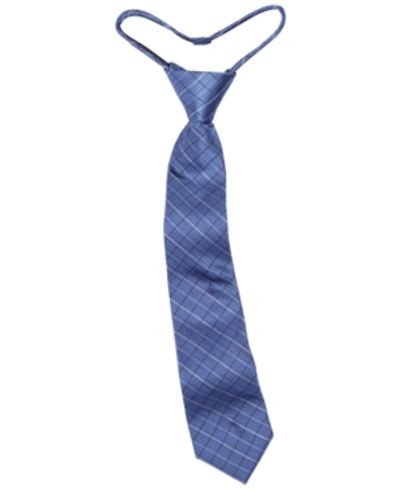 Calvin Klein Kids' Big Boys Etched Grid Zipper Necktie In Slate