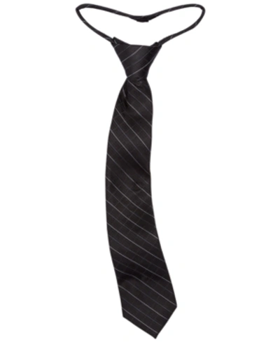 Calvin Klein Kids' Big Boys Etched Grid Zipper Necktie In Black