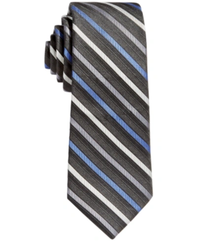 Calvin Klein Kids' Big Boys Gemstone Striped Zipper Necktie In Black
