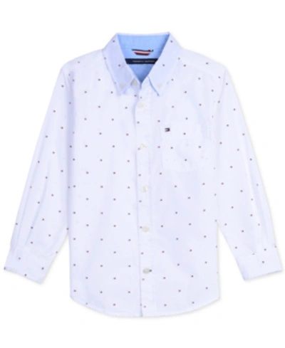 Tommy Hilfiger Kids' Baby Boys Printed Cotton Shirt In White