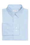 Calvin Klein Kids' Little Boys Stretch-poplin Collared Shirt In 451 Ice Bay