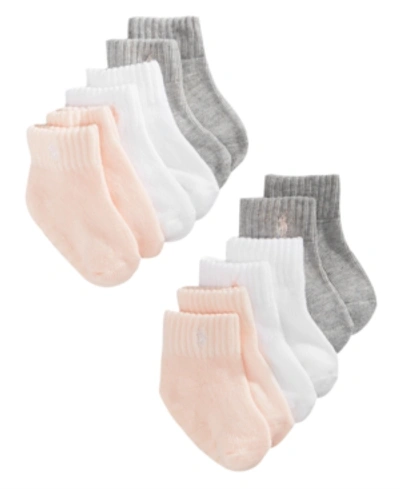Polo Ralph Lauren Ralph Lauren Baby Girls Sport Low-cut Socks 6-pack In Sweatshirt Grey Heather