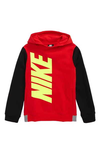 Nike Kids' Big Boys Core Amplify Pullover Hoodie In University Red/ Black