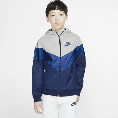 Nike Kids' Big Boys Sportswear Windrunner Hooded Jacket In White | ModeSens