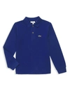 Lacoste Kids' Toddler, Little And Big Boys Long Sleeve Petit Pique Polo Shirt In Cosmic
