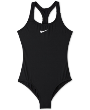 Nike Kids' Big Girls 1-pc. Essential Racerback Swim Suit In Black ...