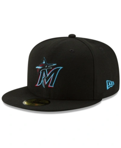 New Era Kids' Boys' Miami Marlins Authentic Collection 59fifty Fitted Cap In Black
