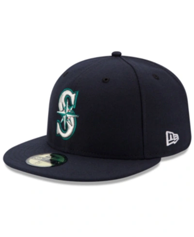 New Era Kids' Big Boys And Girls Seattle Mariners Authentic Collection 59fifty Cap In Navy
