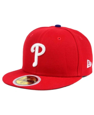 New Era Kids' Big Boys And Girls Philadelphia Phillies Authentic Collection 59fifty Cap In Red