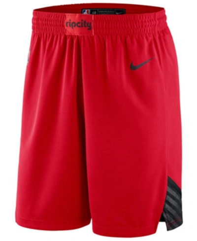 Nike Men's Portland Trail Blazers Statement Swingman Shorts In Red/black