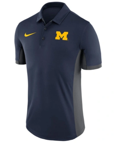 Nike Men's Michigan Wolverines Evergreen Polo In Navy