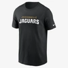 Nike Men's Jacksonville Jaguars Dri-fit Cotton Essential Wordmark T-shirt In Black