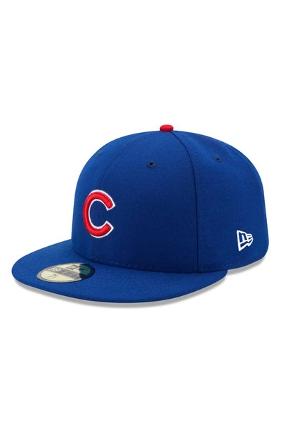 New Era Men's Royal Chicago Cubs Authentic Collection On Field 59fifty Fitted Hat In Royal/red/white