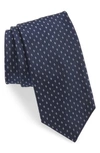 Hugo Boss Boss Men's Italian-made Silk Micro-pattern Tie In Blue