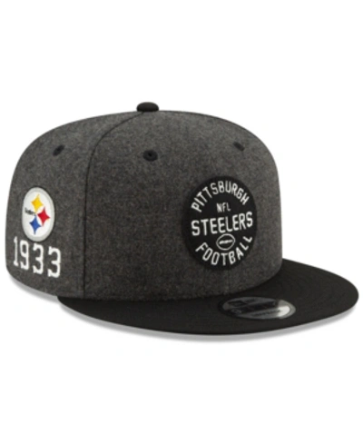 New Era Pittsburgh Steelers On-field Sideline Home 9fifty Cap In Charcoal/black