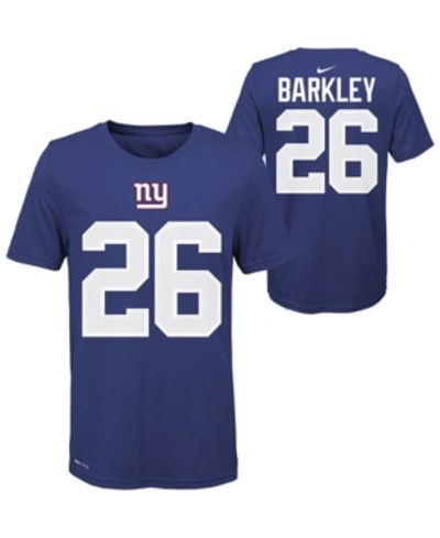 Nike Kids' Big Boys Saquon Barkley New York Giants Pride Name And Number T-shirt In Royalblue