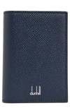Dunhill Cadogan Leather Folding Card Case In Navy