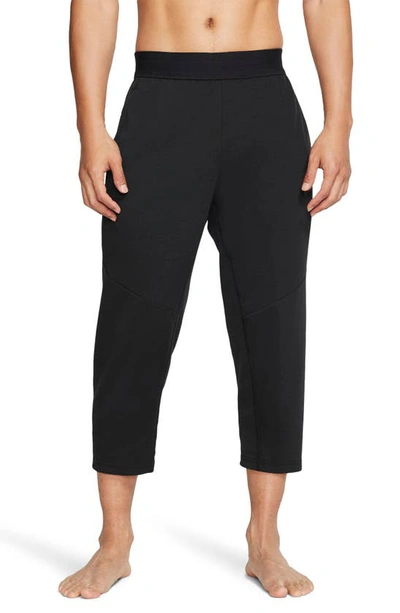 Nike Dri-fit Three Quarter Yoga Pants In Black/ Black