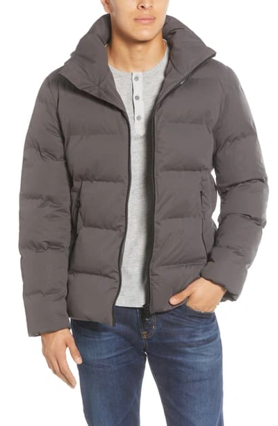 Save The Duck Water Resistant Hooded Puffer Jacket In Charcoal