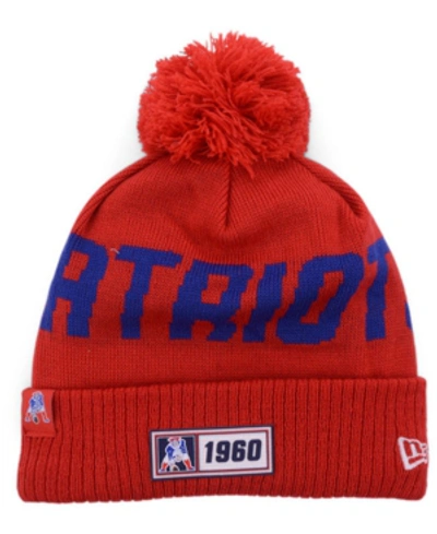 New Era New England Patriots Road Sport Knit Hat In Red
