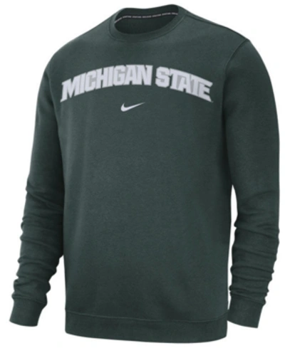 Nike Men's Michigan State Spartans Club Fleece Crewneck Sweatshirt In Green