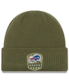 New Era Buffalo Bills On-field Salute To Service Cuff Knit Hat In Olive