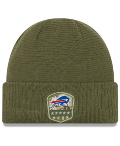 New Era Buffalo Bills On-field Salute To Service Cuff Knit Hat In Olive