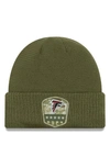 New Era Atlanta Falcons On-field Salute To Service Cuff Knit Hat