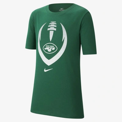 Nike Kids' Big Boys New York Jets Football Icon T-shirt In Green