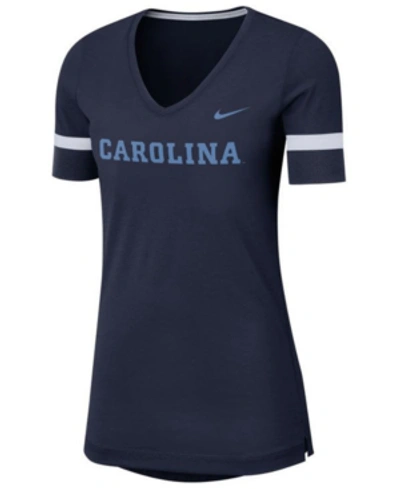 Nike Women's North Carolina Tar Heels Fan V-neck T-shirt In Navy