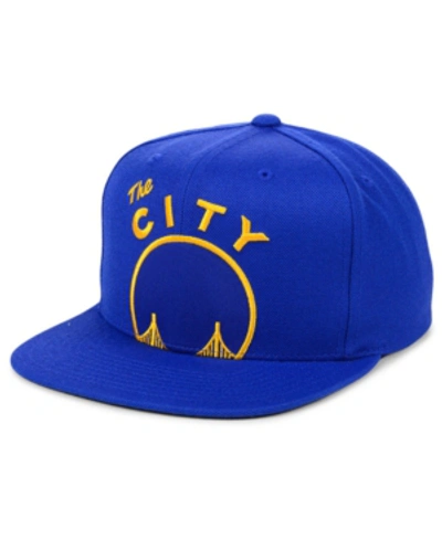 Mitchell & Ness Golden State Warriors Hardwood Classic Cropped Snapback Cap In Royalblue