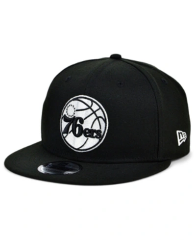 New Era Philadelphia 76ers Black White 9fifty Snapback Cap