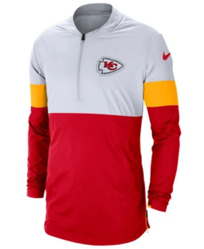 Nike Men's Kansas City Chiefs Lightweight Coaches Jacket In White/red/yellow
