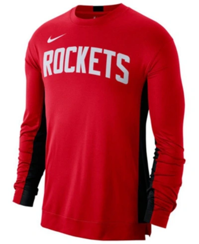 Nike Men's Houston Rockets Dry Top Long Sleeve Shooter Shirt In Red